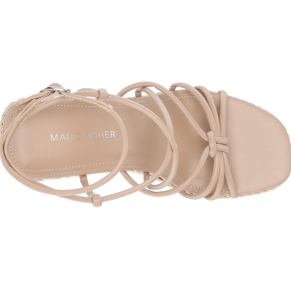 Marc Fisher Woman’s Tan espadrille Strapy Wedges Sz 7.5 wide. New - Picture 3 of 6